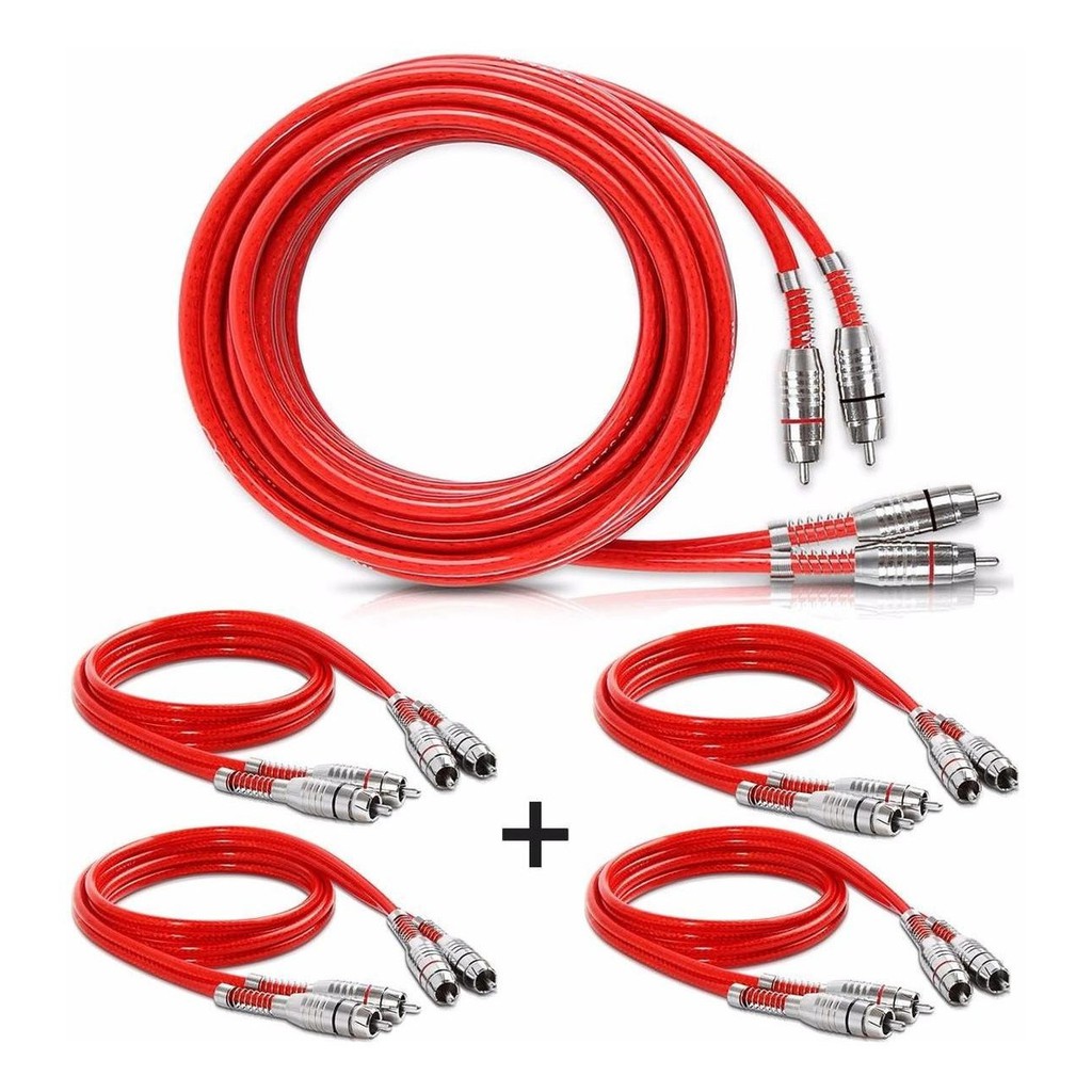 Kit 01 Cabo 5 Stetsom + 04 Rca 1 Metro Blindado P/ Crossover Kit 01 Cabo 5 Stetsom + 04 Rca 1 Metro Blindado P/ Crossover