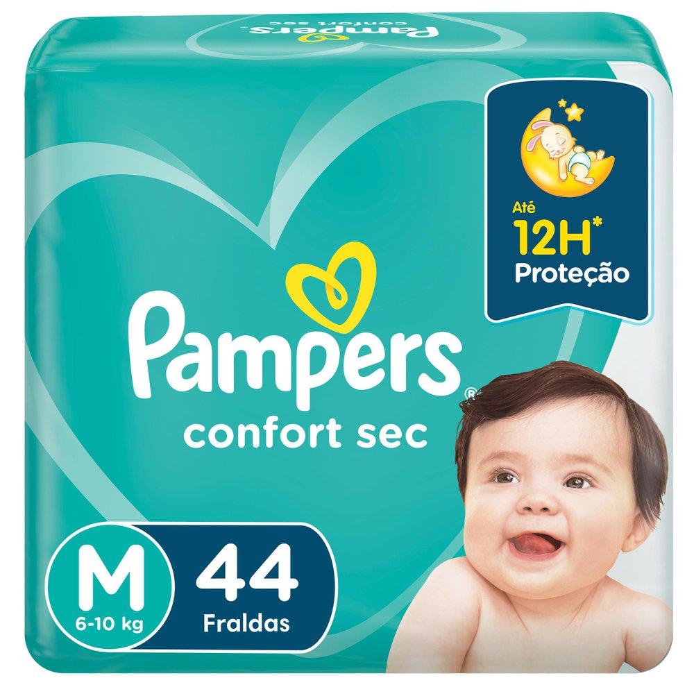 Fralda Pampers Confort Sec Mega M com 44 Tiras Fralda Pampers Confort Sec Mega M com 44 Tiras