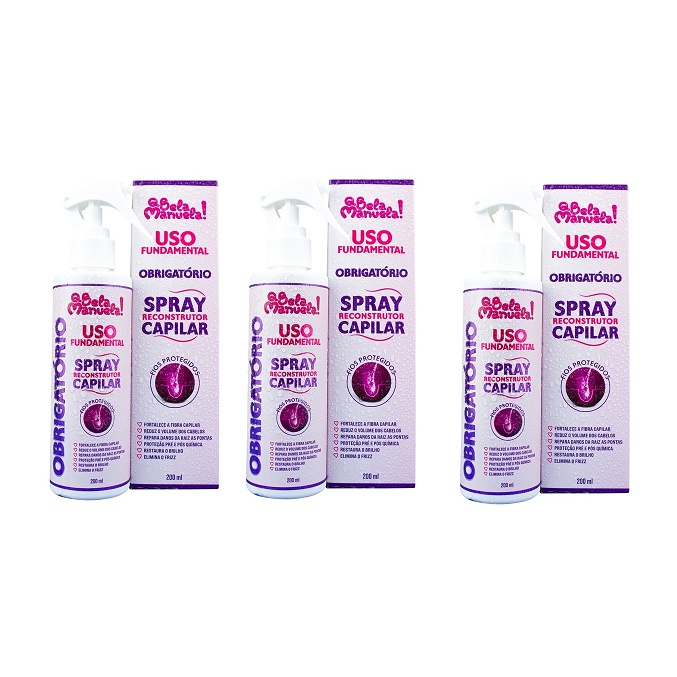 Kit com 3 Uso Fundamental Spray Reconstrutor Capilar 200ml QBela Manuela! Kit com 3 Uso Fundamental Spray Reconstrutor Capilar 200ml QBela Manuela!
