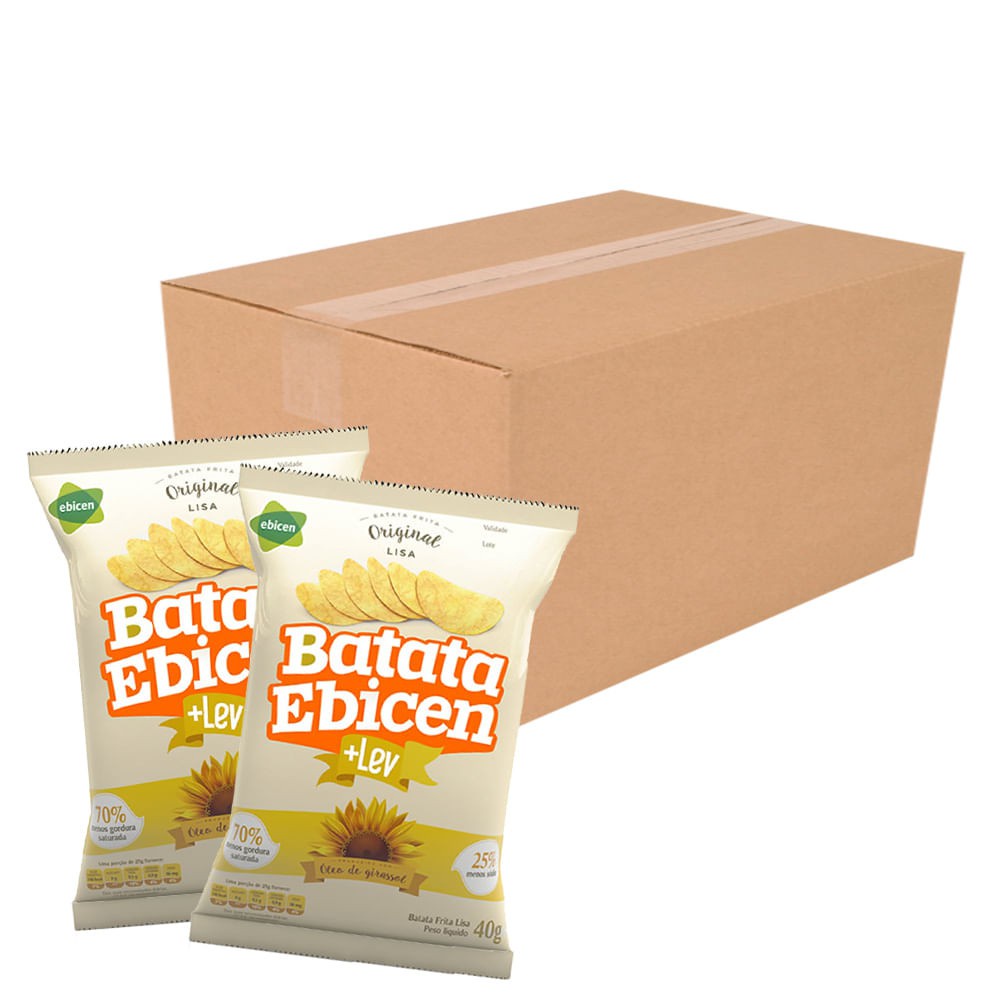 Kit C/10 Batatas Lisa Tradicional Óleo De Girassol 40g Ebicen Kit C/10 Batatas Lisa Tradicional Óleo De Girassol 40g Ebicen