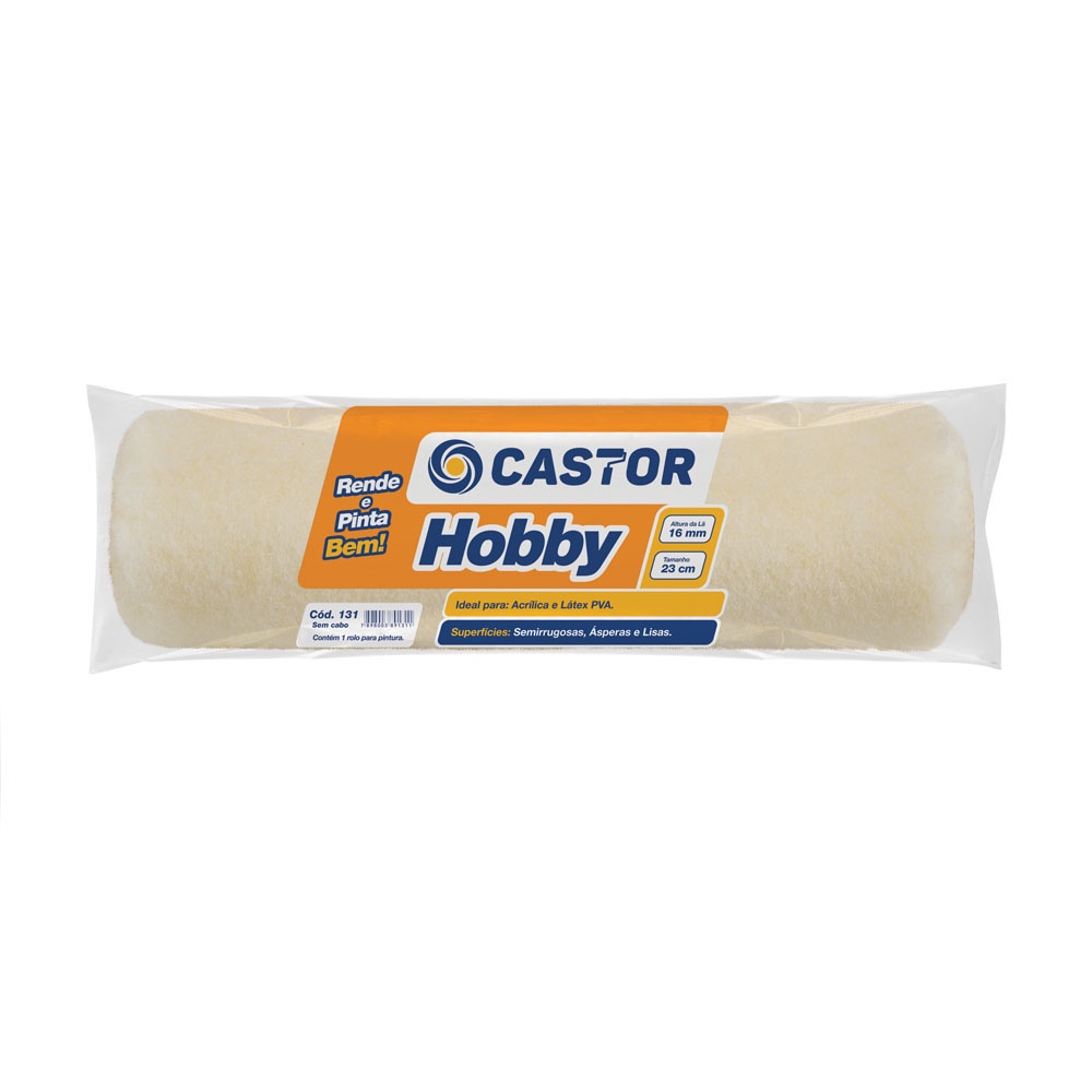 Rolo para pintura Lã Hobby 16MMx23CM s/cabo – Castor Rolo para pintura Lã Hobby 16MMx23CM s/cabo – Castor