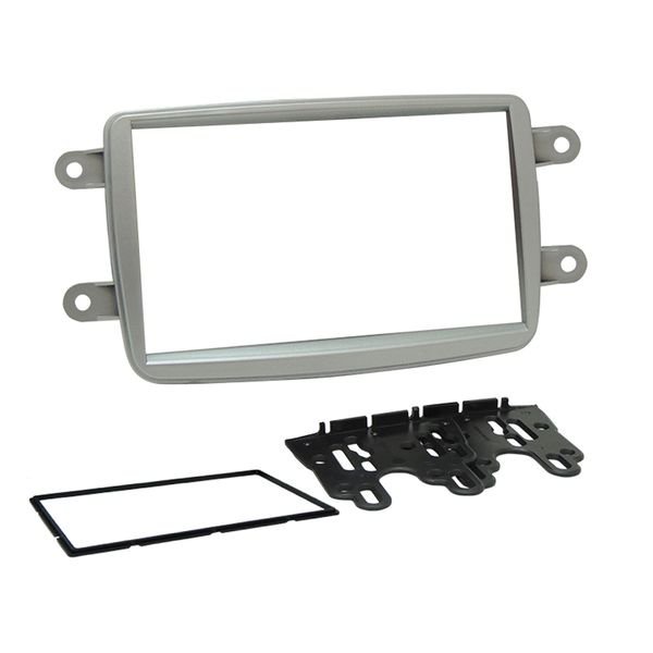 Moldura 2 Din Renault Kwid, Captur, Duster, Sandero, Logan – Prata Moldura 2 Din Renault Kwid, Captur, Duster, Sandero, Logan – Prata
