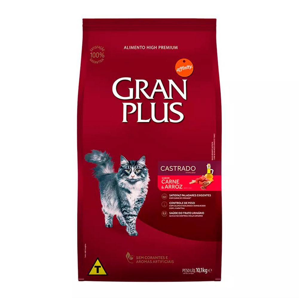 Racao Gran Plus Gatos Castrados Carne E Arroz 10,1kg Racao Gran Plus Gatos Castrados Carne E Arroz 10,1kg