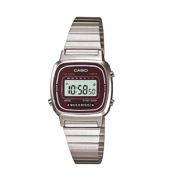 Relógio Feminino Casio Vintage Retrô Digital Prata Original Presente Moda Aniversário LA670WA-4DF Relógio Feminino Casio Vintage Retrô Digital Prata Original Presente Moda Aniversário LA670WA-4DF