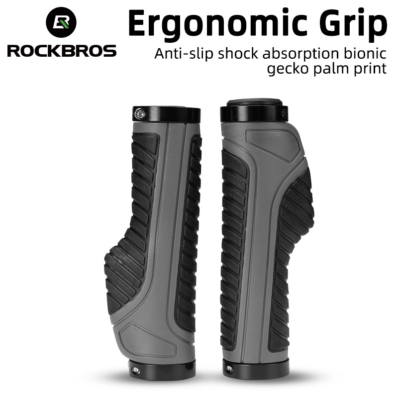 Punhos De Bicicleta ROCKBROS MTB De Estrada Pega De Borracha Com Trava Dupla Antiderrapante Absorvente De Choque Macio Punhos De Bicicleta ROCKBROS MTB De Estrada Pega De Borracha Com Trava Dupla Antiderrapante Absorvente De Choque Macio