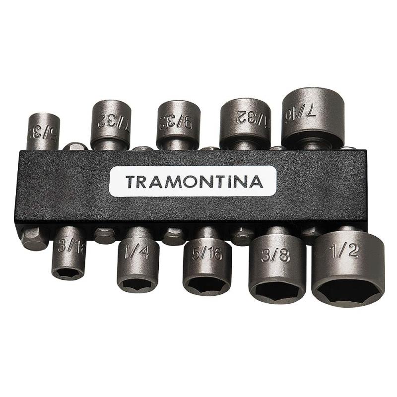 Soquete Canhão Jogo com 10 Peças 43615110 TRAMONTINA Soquete Canhão Jogo com 10 Peças 43615110 TRAMONTINA