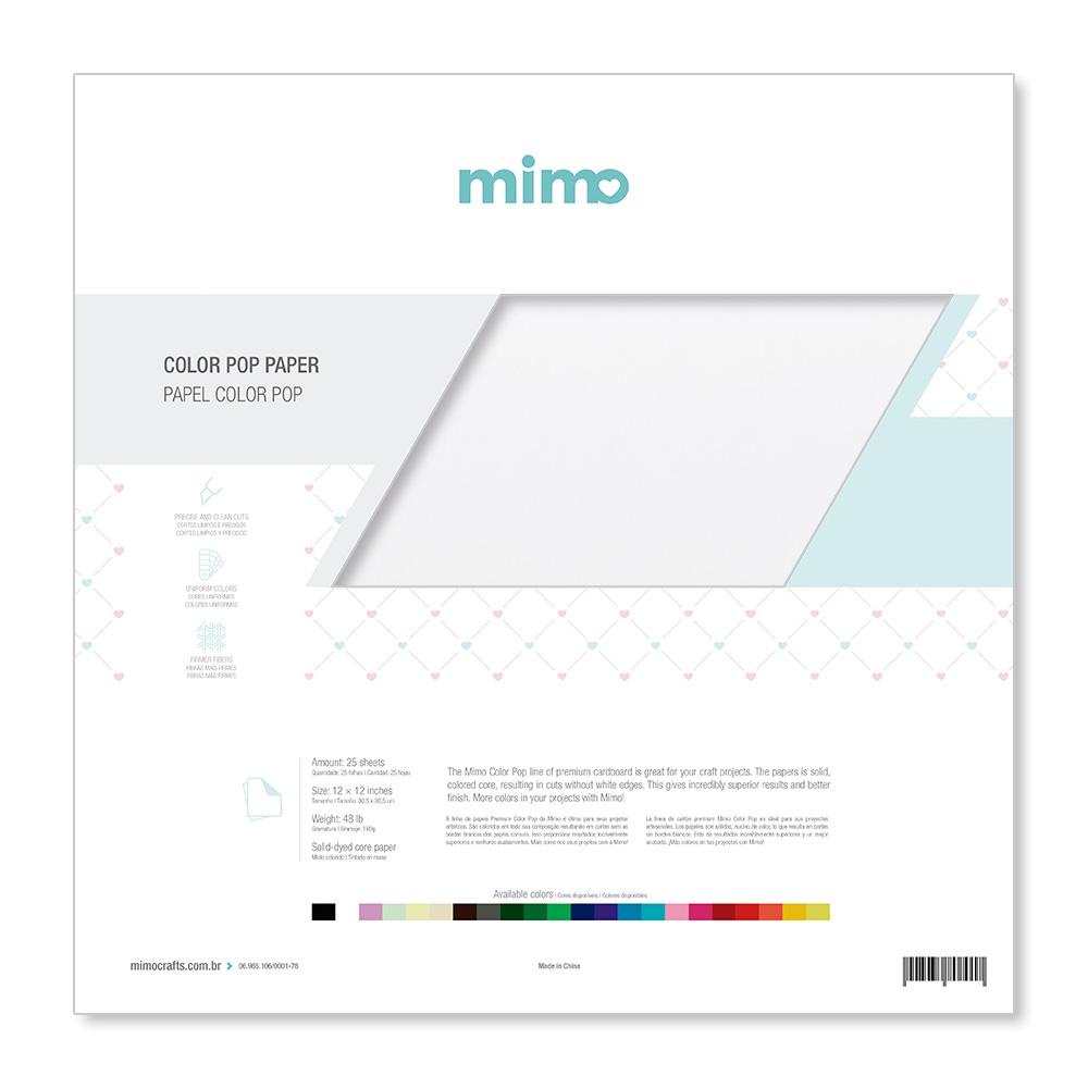 Papel Color Pop Branco Neve Mimo – 30,5 x 30,5 cm – 180 gr – 25 unds Papel Color Pop Branco Neve Mimo – 30,5 x 30,5 cm – 180 gr – 25 unds