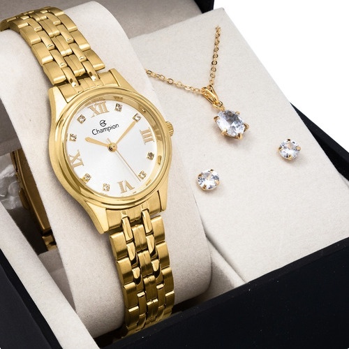 Kit Relógio Champion Feminino com Colar e Brincos CH24900W Kit Relógio Champion Feminino com Colar e Brincos CH24900W
