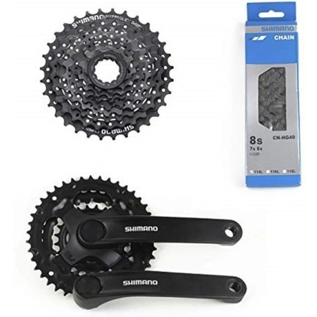 Kit Grupo Relação Shimano 24v Pedivela Corrente Cassete K7 Kit Grupo Relação Shimano 24v Pedivela Corrente Cassete K7