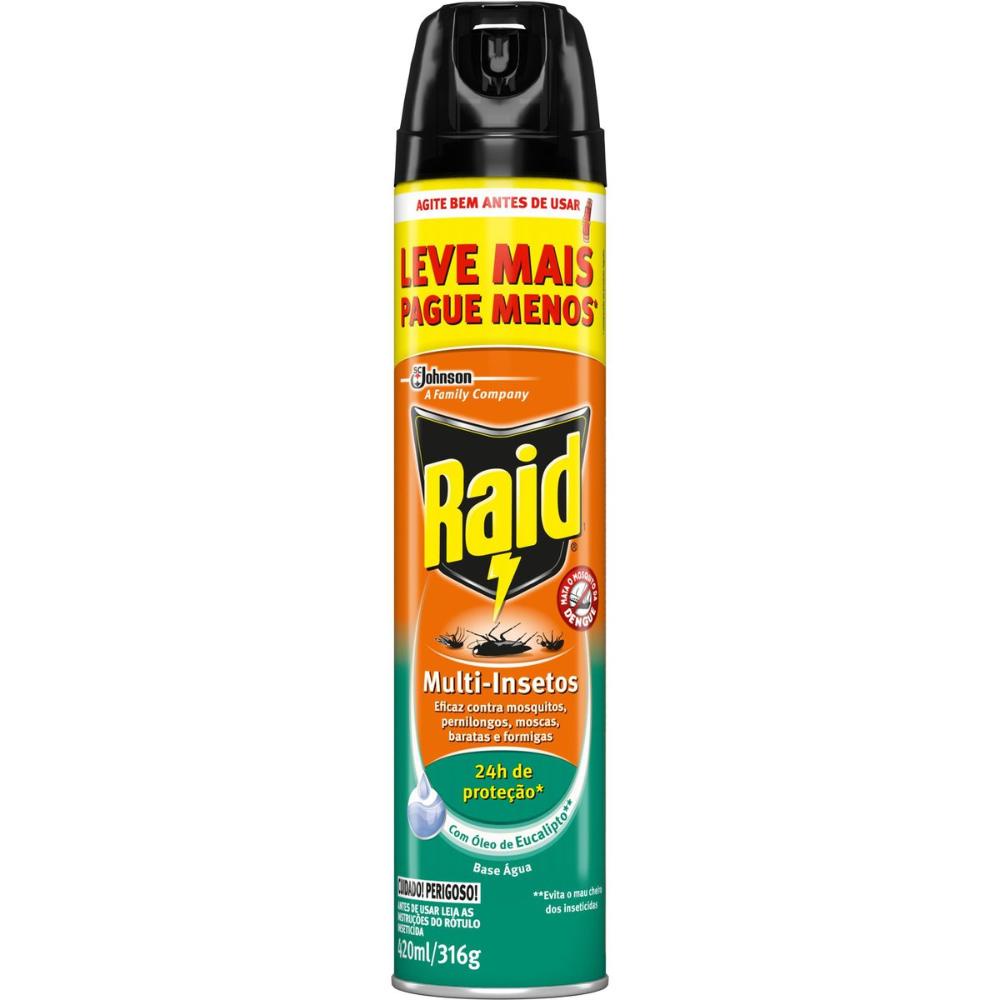 Inseticida Aerossol Raid Multi-Insetos Óleo de Eucalipto 420ml Leve Mais Pague Menos Inseticida Aerossol Raid Multi-Insetos Óleo de Eucalipto 420ml Leve Mais Pague Menos