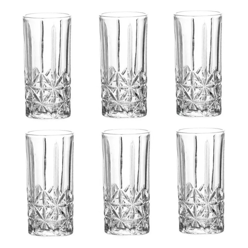 Jogo De Copos De Vidro 6 Peças 350ml Casambiente Requinte Jogo De Copos De Vidro 6 Peças 350ml Casambiente Requinte