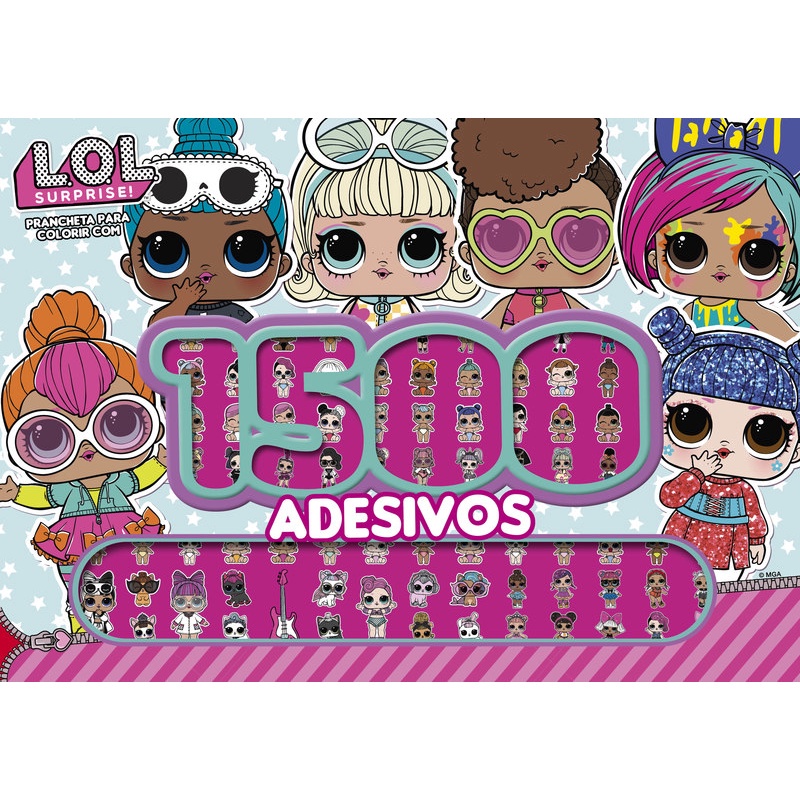 LOL Surprise Prancheta para Colorir com 1500 Adesivos LOL Surprise Prancheta para Colorir com 1500 Adesivos