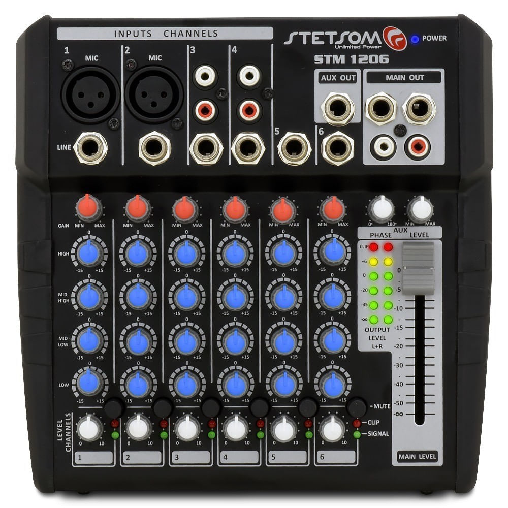 Mesa De Som Automotivo Stetsom Stm1206 6 Canais 4 Eq Band Mesa De Som Automotivo Stetsom Stm1206 6 Canais 4 Eq Band