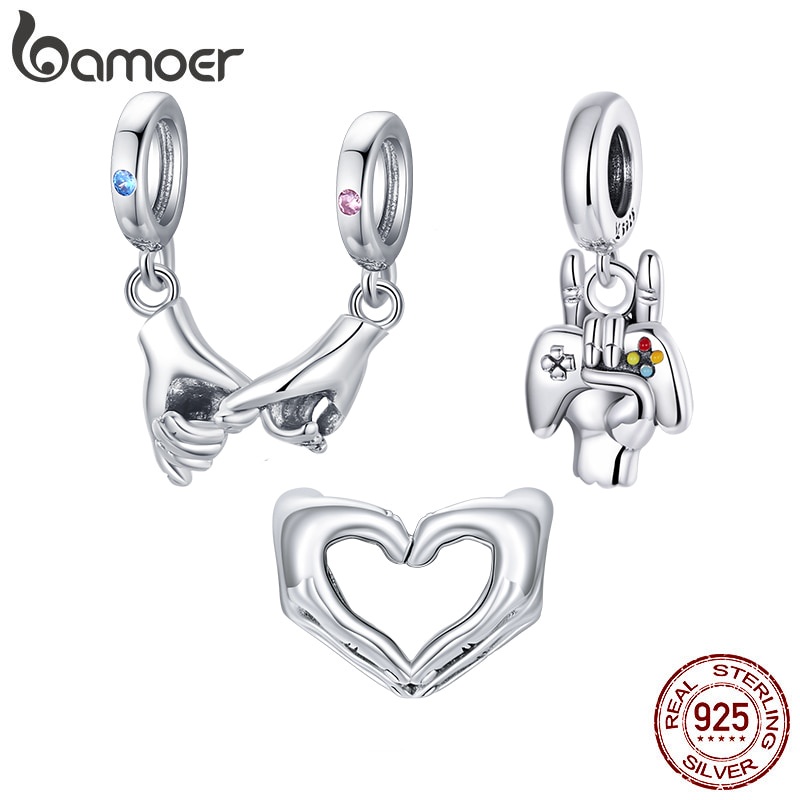 Bamoer Charme Prata Esterlina 925 Mão Em Projeto Da Mão Bead Para Colar Pulseira Diy Acessórios De Moda Bsc505 Bamoer Charme Prata Esterlina 925 Mão Em Projeto Da Mão Bead Para Colar Pulseira Diy Acessórios De Moda Bsc505