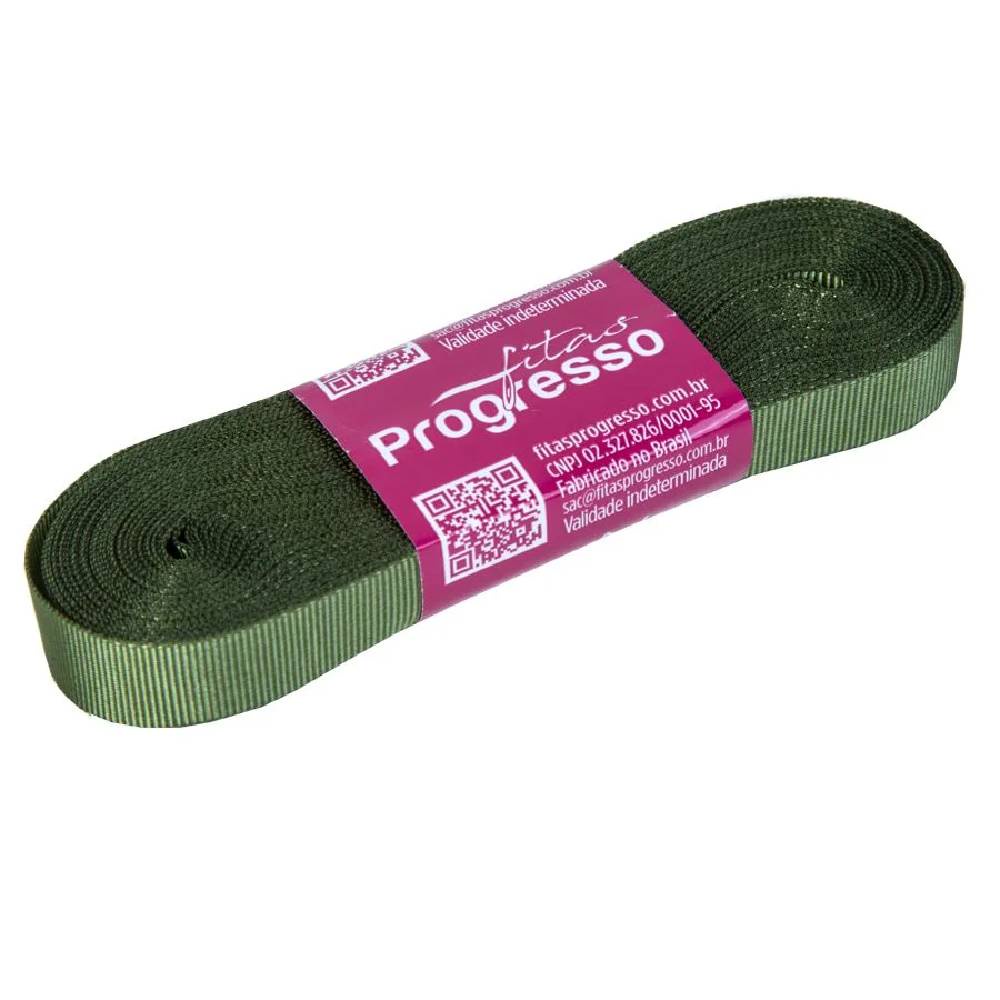 Fita Gorgurão Progresso 11mm nº2 – 10m Cor 249 Verde Militar – 01 unidade – Rizzo Embalagens Fita Gorgurão Progresso 11mm nº2 – 10m Cor 249 Verde Militar – 01 unidade – Rizzo Embalagens