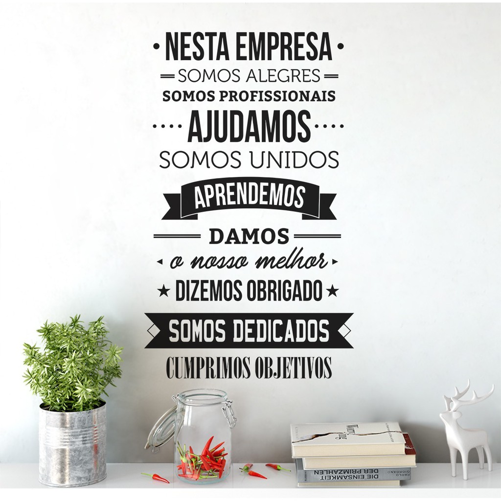 Adesivo Parede Decorativo Frase Nesta Empresa Adesivo Parede Decorativo Frase Nesta Empresa