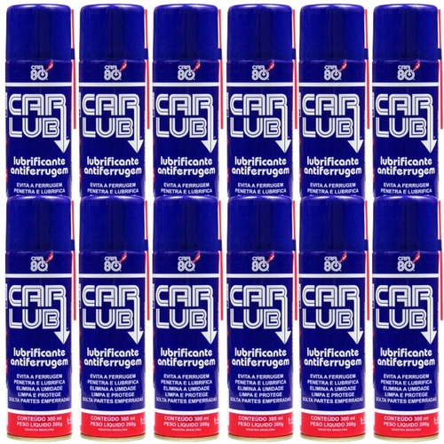 Kit 12 Spray Car Lub Anti Ferrugem Desengripante E Lub 300ml Kit 12 Spray Car Lub Anti Ferrugem Desengripante E Lub 300ml
