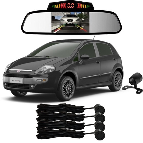 Sensor De Ré + Espelho Camera Ré Fiat Punto Preto Sensor De Ré + Espelho Camera Ré Fiat Punto Preto