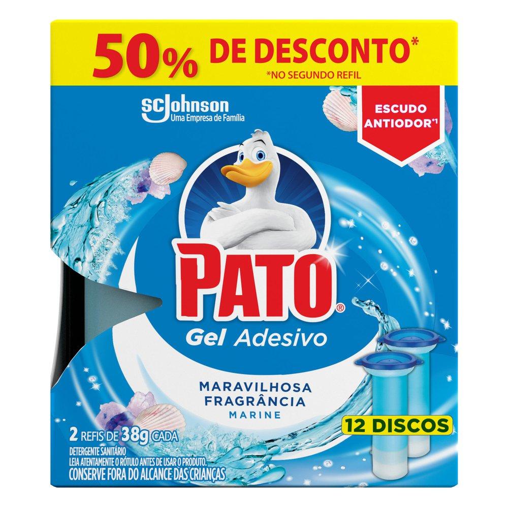 Desodorizador Sanitário Pato Gel Adesivo 2 Refis Marine 12 discos Desodorizador Sanitário Pato Gel Adesivo 2 Refis Marine 12 discos