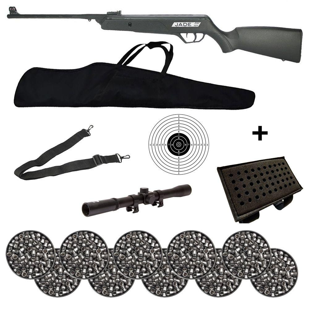 Carabina de Pressão New Jade Pistão Nitro 5.5mm – CBC + Luneta + Chumbos + Bandoleira + Capa + Alvo Carabina de Pressão New Jade Pistão Nitro 5.5mm – CBC + Luneta + Chumbos + Bandoleira + Capa + Alvo