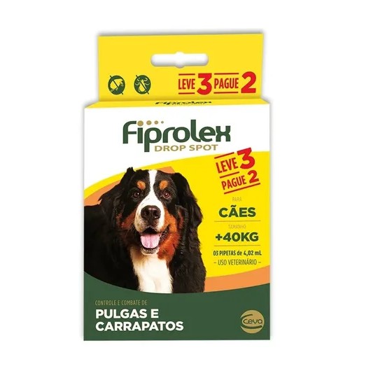 Fiprolex 4,02mL (+40Kg) Leve 3 Pague 2 – Antipulgas e Carrapatos P/ Cães