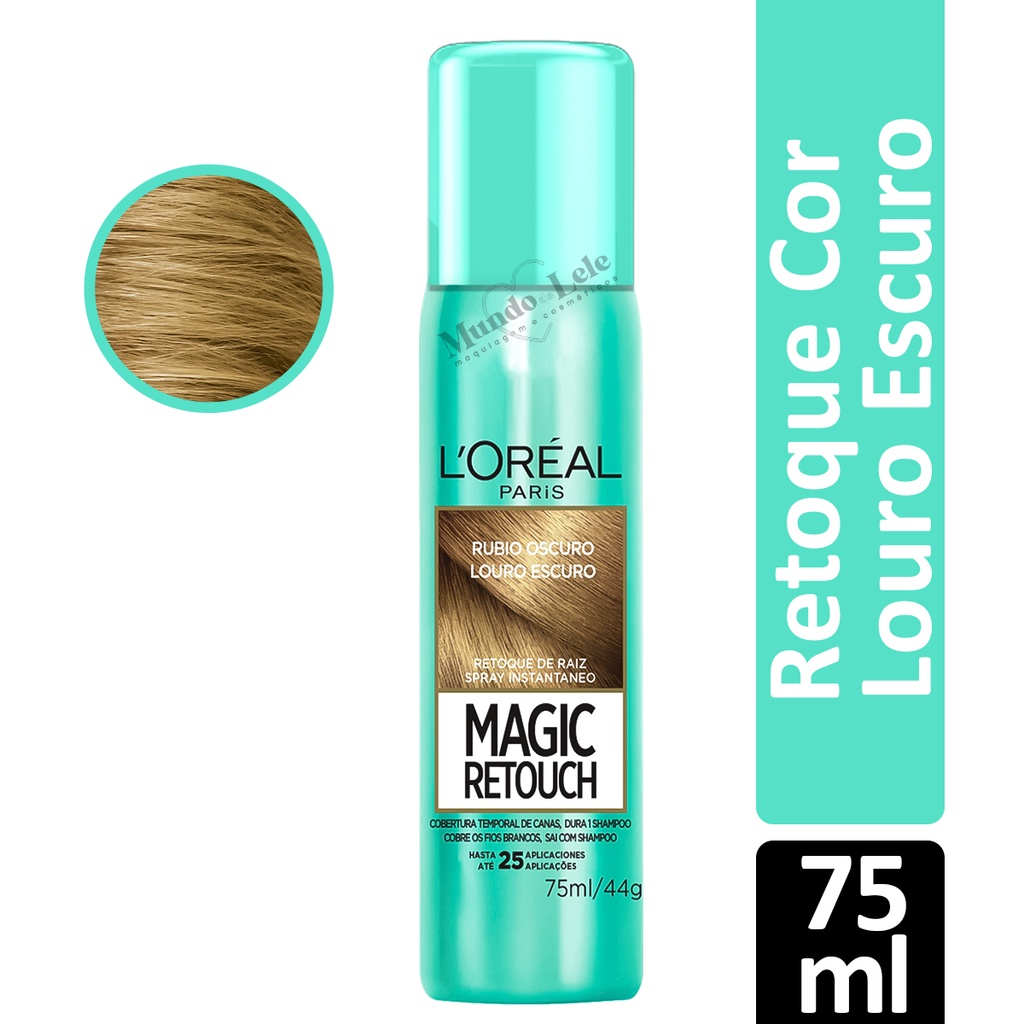 Retoque de Raiz Spray Instantâneo Magic Retouch Cor Louro Escuro Loréal Paris 75ml – 1 Unidade Retoque de Raiz Spray Instantâneo Magic Retouch Cor Louro Escuro Loréal Paris 75ml – 1 Unidade