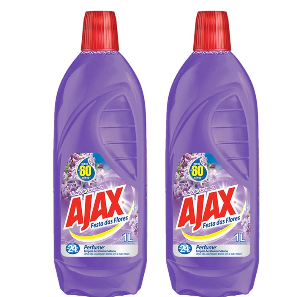 Kit com 2 Limpador Diluível Ajax Festa das Flores Lavanda 1L Cada Kit com 2 Limpador Diluível Ajax Festa das Flores Lavanda 1L Cada