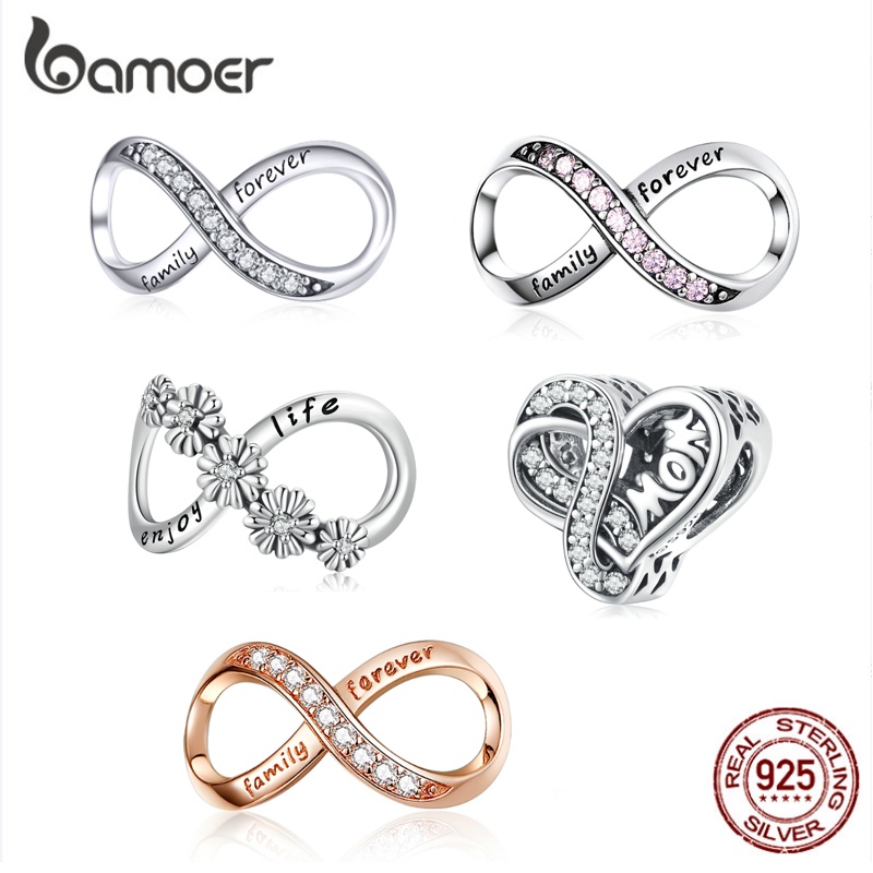 Bamoer Beads 925 Prata Infinito Encantos Pulseira De Amor Joalheria Bamoer Beads 925 Prata Infinito Encantos Pulseira De Amor Joalheria