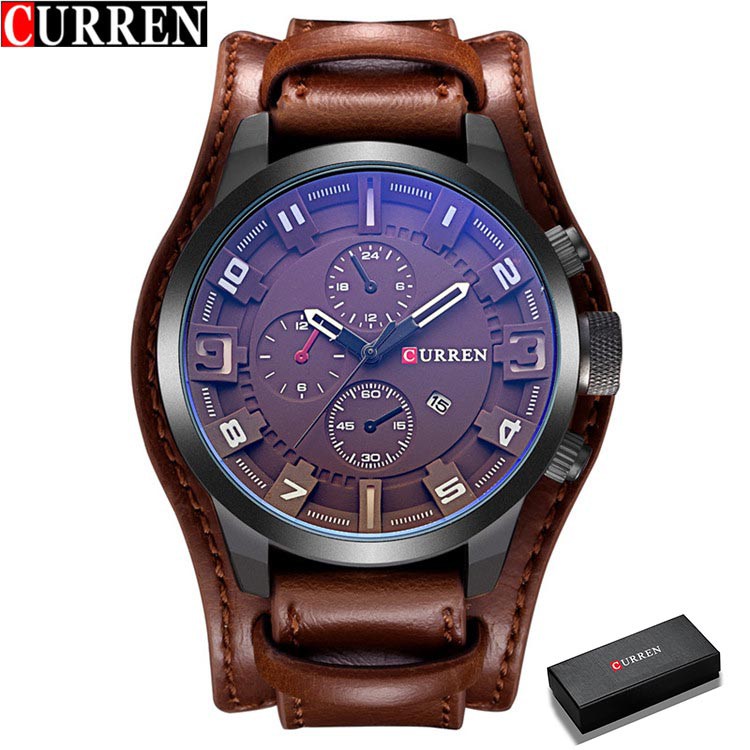 CURREN Mens Watches Army Military Quartz Top Brand Luxury Leather Casual Sport Waterproof 8225B CURREN Mens Watches Army Military Quartz Top Brand Luxury Leather Casual Sport Waterproof 8225B