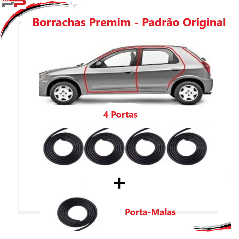 Kit Borracha Porta E Porta-Malas Corsa Celta Prisma 4 Portas Kit Borracha Porta E Porta-Malas Corsa Celta Prisma 4 Portas