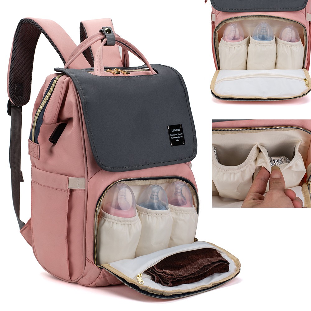 Mochila Bolsa Maternidade Feminina Lequeen Bebê Bolso Térmico Mochila Bolsa Maternidade Feminina Lequeen Bebê Bolso Térmico