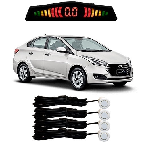 Sensor De Estacionamento Ré Hb20s Todos Os Modelos Branco