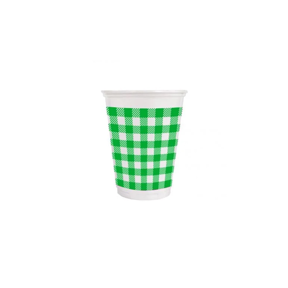 Copo de Plástico Xadrez Verde 200ml – 25 unidades – Rizzo Copo de Plástico Xadrez Verde 200ml – 25 unidades – Rizzo