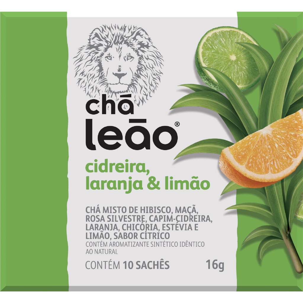 Chá Leão Premium – Cidreira, Laranja e Limão 10 Sachês Chá Leão Premium – Cidreira, Laranja e Limão 10 Sachês
