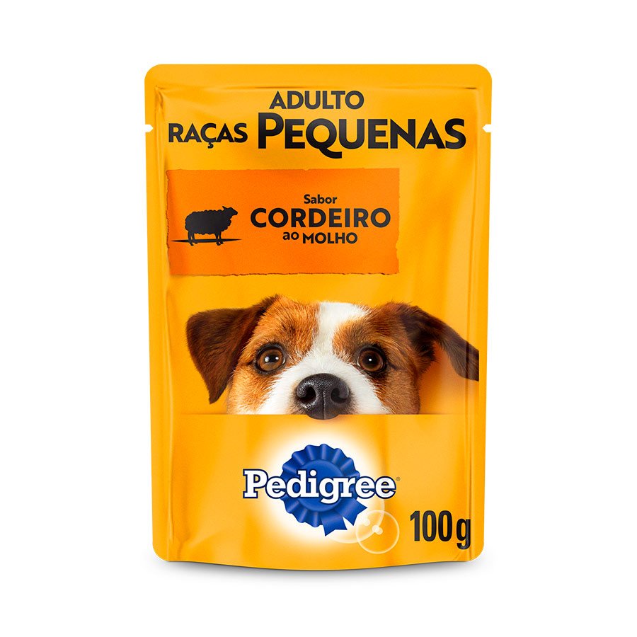 Ração Úmida Pedigree Sachê Cães Adultos Raças Pequenas Cordeiro ao Molho 100g Ração Úmida Pedigree Sachê Cães Adultos Raças Pequenas Cordeiro ao Molho 100g