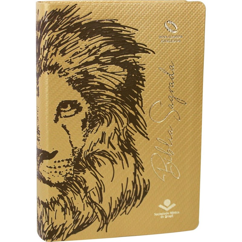 Bíblia Sagrada Leão Marrom | NAA | Letra Grande | Capa Dourada Luxo Bíblia Sagrada Leão Marrom | NAA | Letra Grande | Capa Dourada Luxo