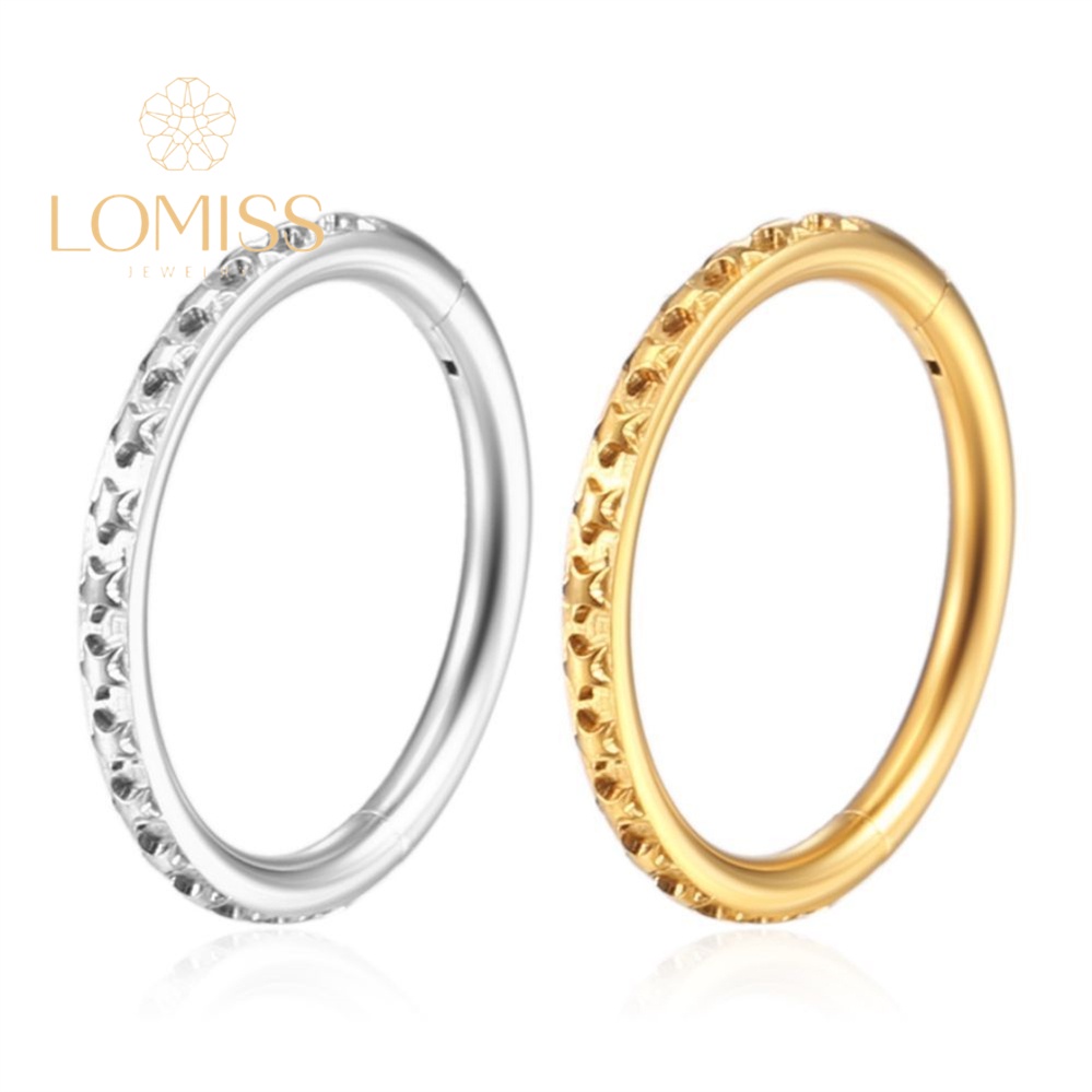 Piercing Argola AÇo Cirurgico Pvd Segmento Articulado Detalhes Estrelas- ser Usado: Septril, Rook, Conch, Nariz Piercing Argola AÇo Cirurgico Pvd Segmento Articulado Detalhes Estrelas- ser Usado: Septril, Rook, Conch, Nariz