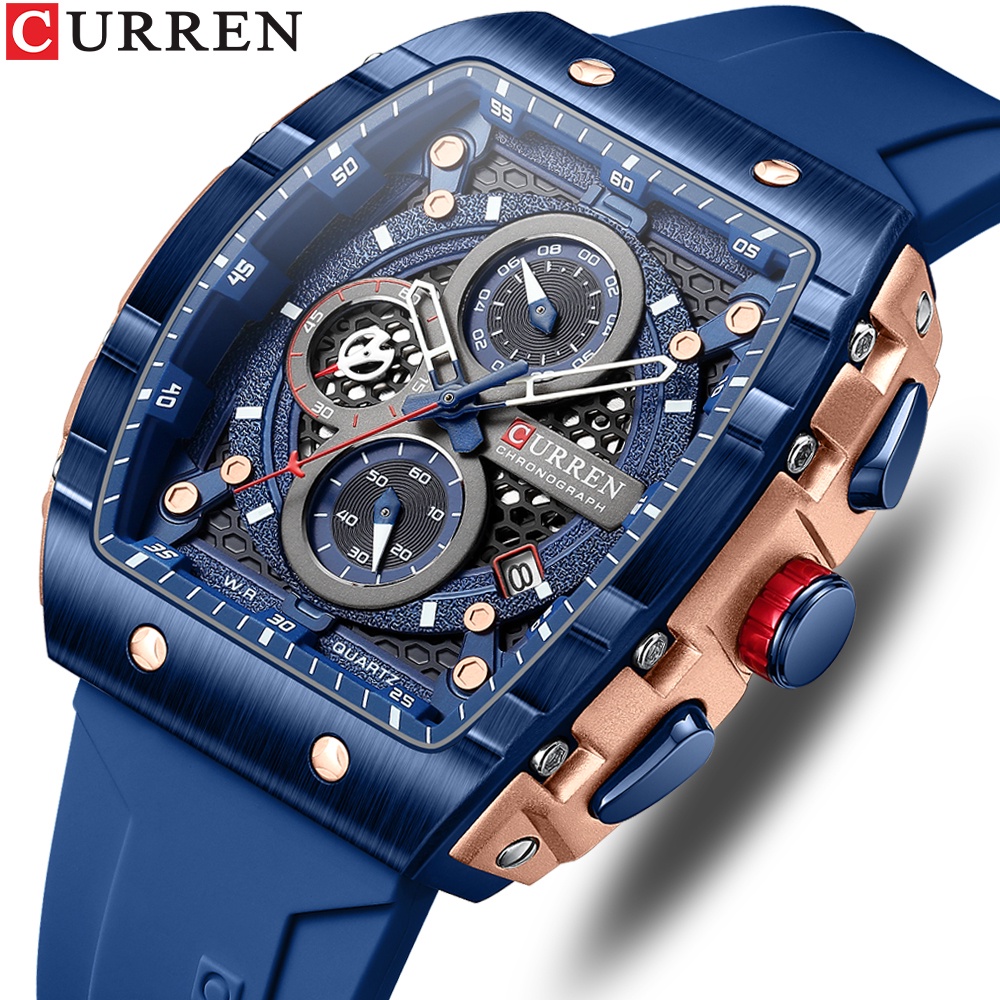 CURREN Relógio Masculino Marca Original Cronógrafo Multifuncional De Alta Qualidade Cinta De Silicone Moda Casual Empresarial Desportiva Quartzo À Prova D’água 8442 X CURREN Relógio Masculino Marca Original Cronógrafo Multifuncional De Alta Qualidade Cinta De Silicone Moda Casual Empresarial Desportiva Quartzo À Prova D’água 8442 X