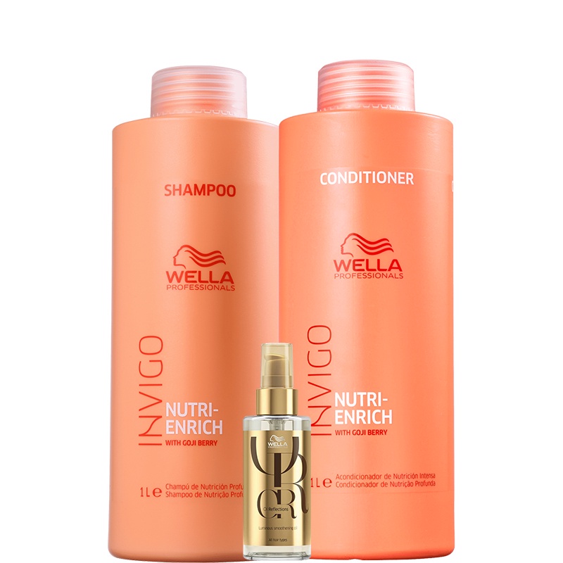 Kit Shampoo, Condicionador Nutri Enrich e Oil Reflections  – Wella