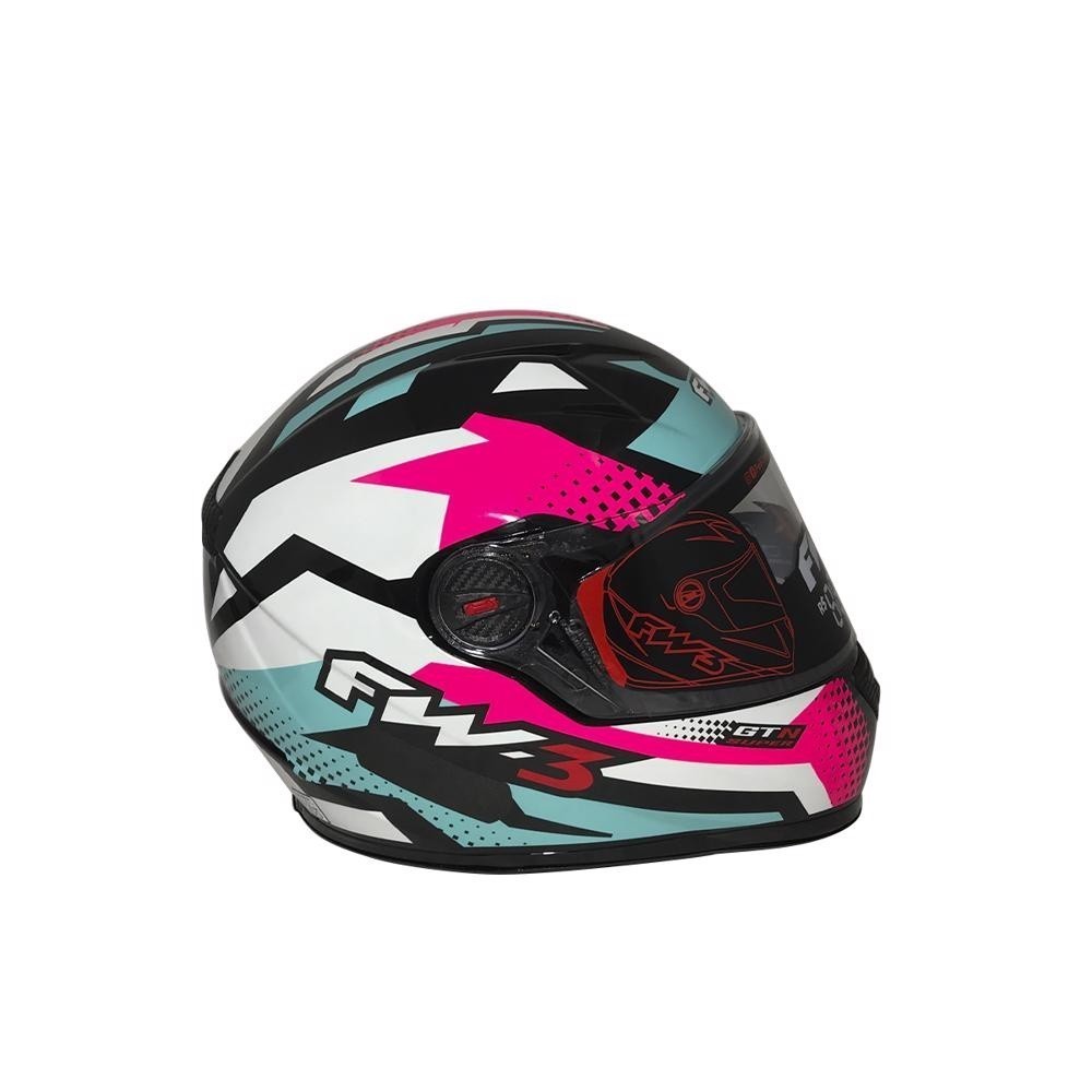 CAPACETE FW3 GTN SUPER AZUL ROSA BRANCO CAPACETE FW3 GTN SUPER AZUL ROSA BRANCO