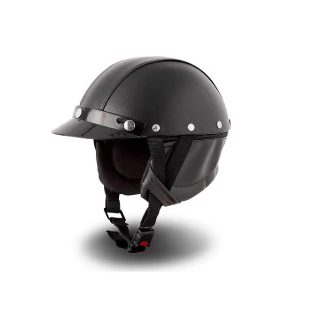 Capacete Coquinho Couro Bike Chopper Custom harley Capacete Coquinho Couro Bike Chopper Custom harley