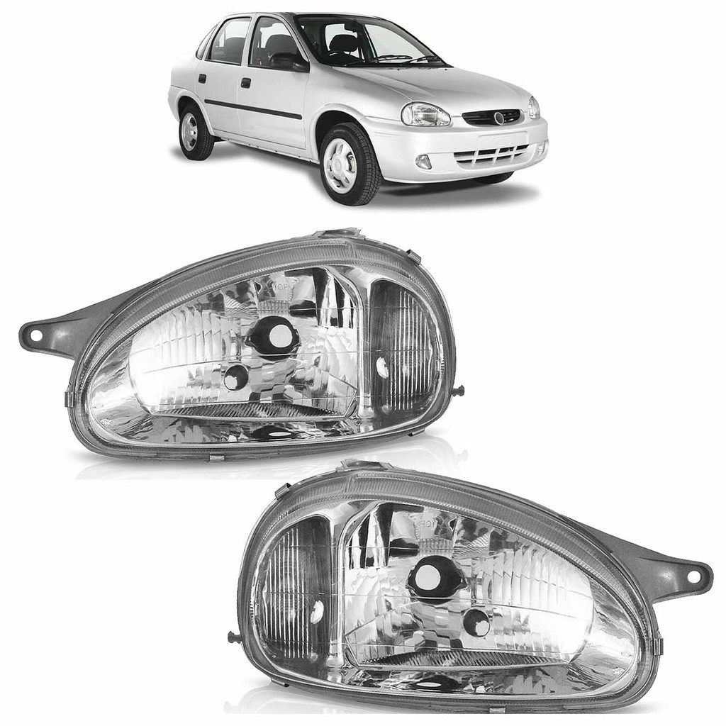 Par Farol Dianteiro Corsa 1994 1995 1996 1997 1998 1999 2000 A 2002 Carcaça Cinza Lente Lisa Vidro Par Farol Dianteiro Corsa 1994 1995 1996 1997 1998 1999 2000 A 2002 Carcaça Cinza Lente Lisa Vidro