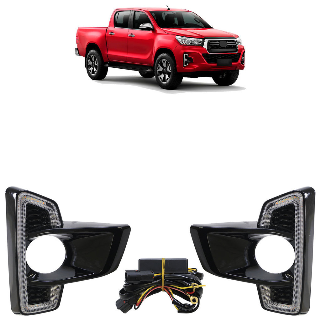 Kit Moldura Grade Milha Hilux 2019 2020 Black Piano Led Kit Moldura Grade Milha Hilux 2019 2020 Black Piano Led