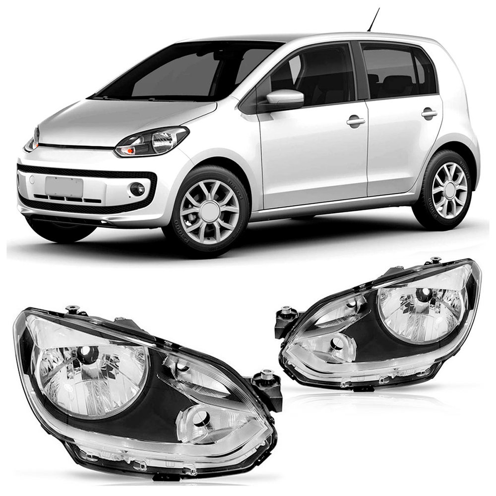 Par Farol Up! Tsi 2014 2015 2016 2017 Máscara Cromada Foco Simples Encaixe Lâmpada H4 Par Farol Up! Tsi 2014 2015 2016 2017 Máscara Cromada Foco Simples Encaixe Lâmpada H4