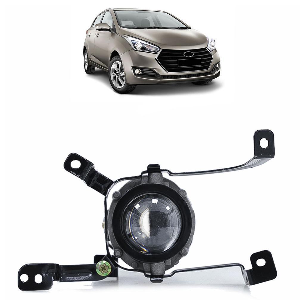 Farol Milha Auxiliar Hb20 2016 2017 2018 Carcaça Metálica Lente Projetor Vidro Farol Milha Auxiliar Hb20 2016 2017 2018 Carcaça Metálica Lente Projetor Vidro