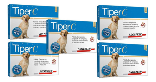 Kit 5 Antipulgas Brouwer Tiper C para Cães – Cães acima de 15 Kg Kit 5 Antipulgas Brouwer Tiper C para Cães – Cães acima de 15 Kg