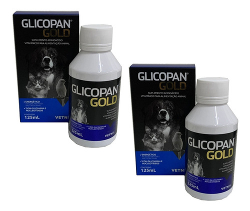 Kit 2 Suplemento Vetnil Glicopan Gold para Cães e Gatos – 125 mL Kit 2 Suplemento Vetnil Glicopan Gold para Cães e Gatos – 125 mL