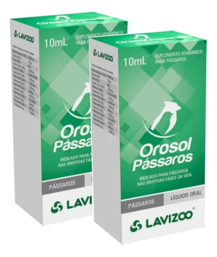 Kit 2 Suplemento Vitamínico Orosol para Pássaros – 10 mL