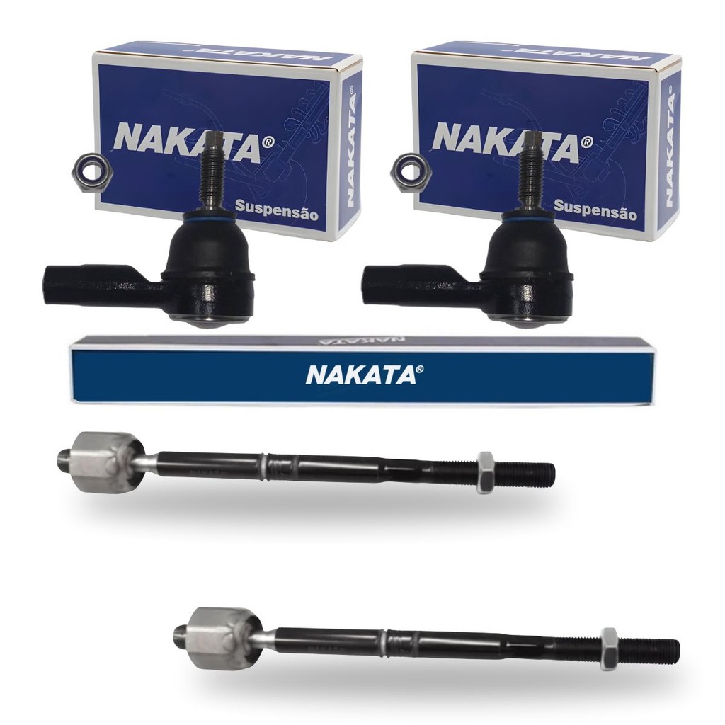 Kit 2 Ponteira Terminal Direção + 2 Barra Axial Cobalt 2011 até 2016 Nakata Kit 2 Ponteira Terminal Direção + 2 Barra Axial Cobalt 2011 até 2016 Nakata