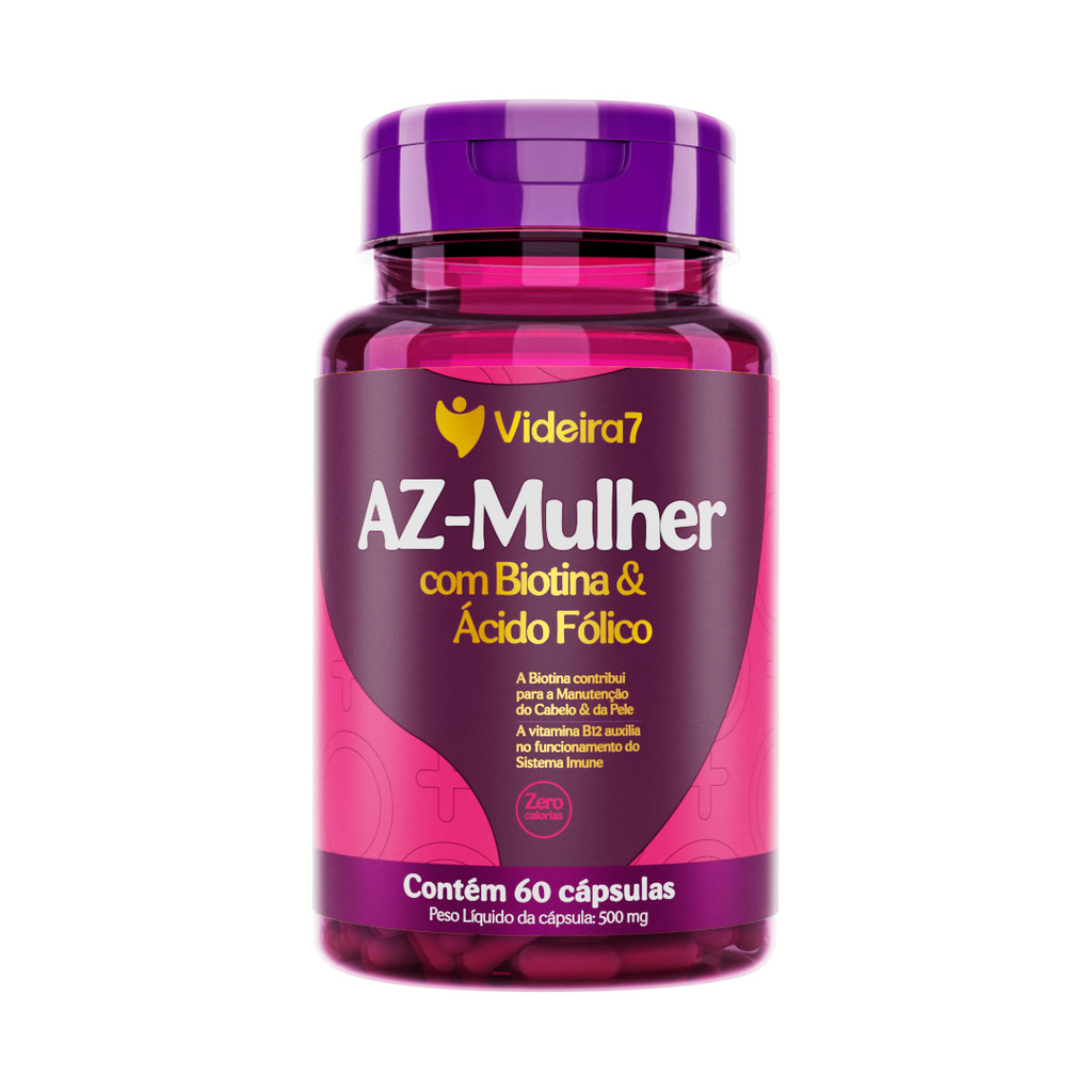 AZ Mulher 100% IDR c/ Biotina Ácido Fólico A-Z Cápsula AZ Mulher 100% IDR c/ Biotina Ácido Fólico A-Z Cápsula